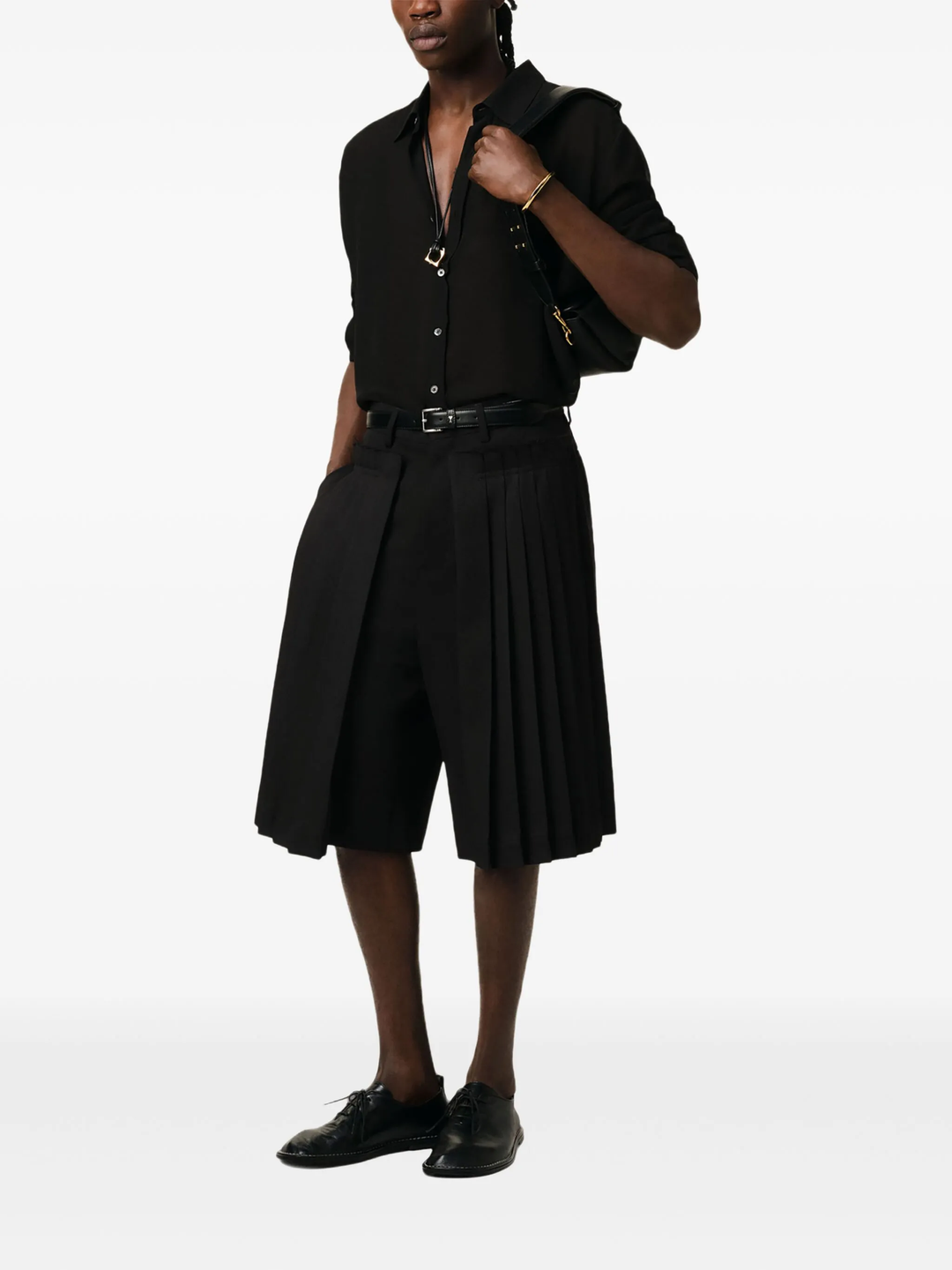 Wool Pleated Bermuda