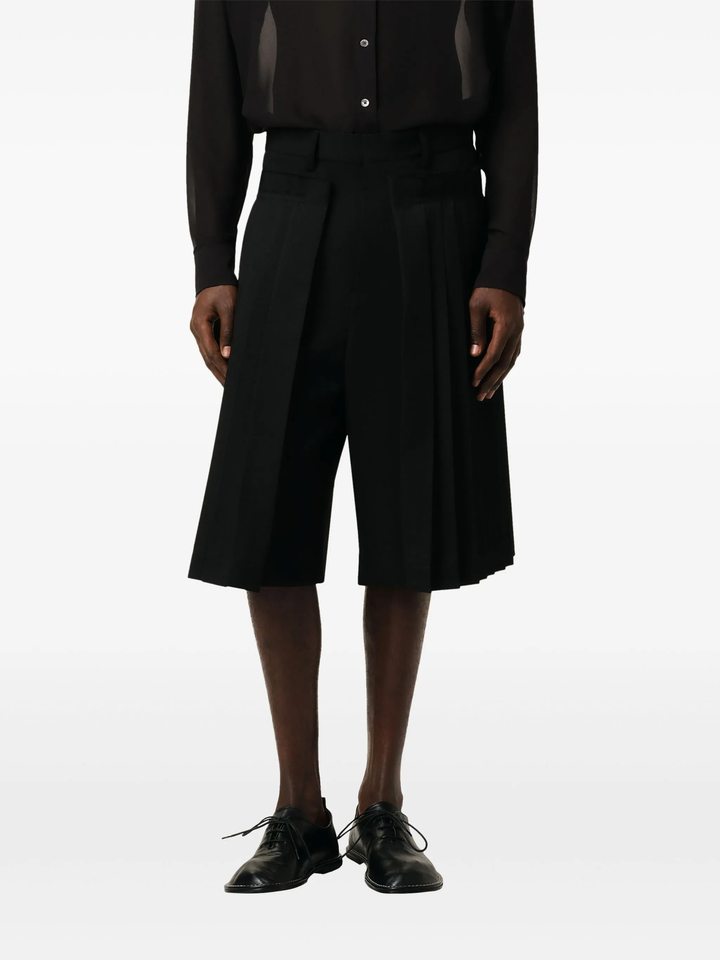 Wool Pleated Bermuda