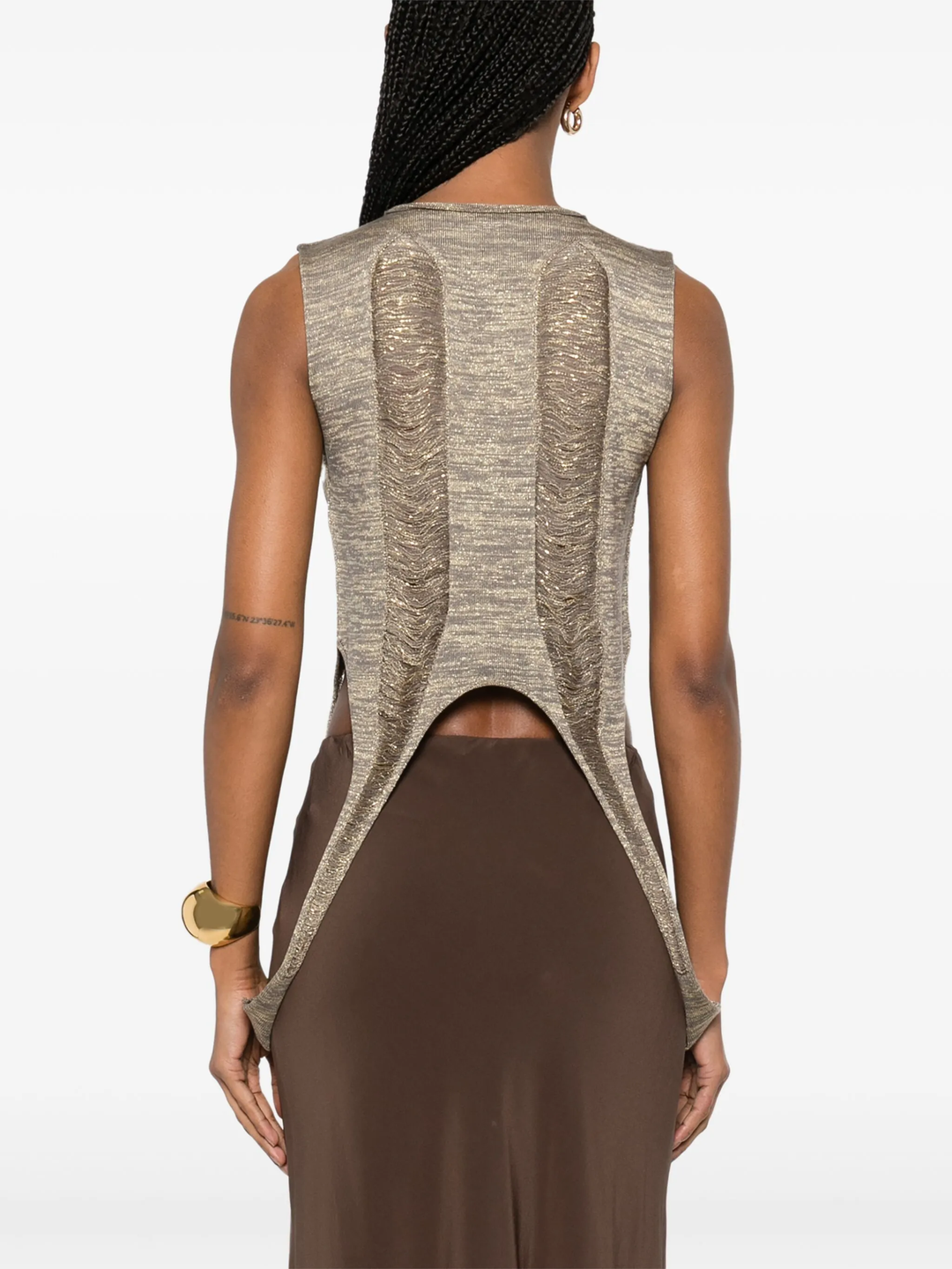 Tanja T Shredded Gold Knit