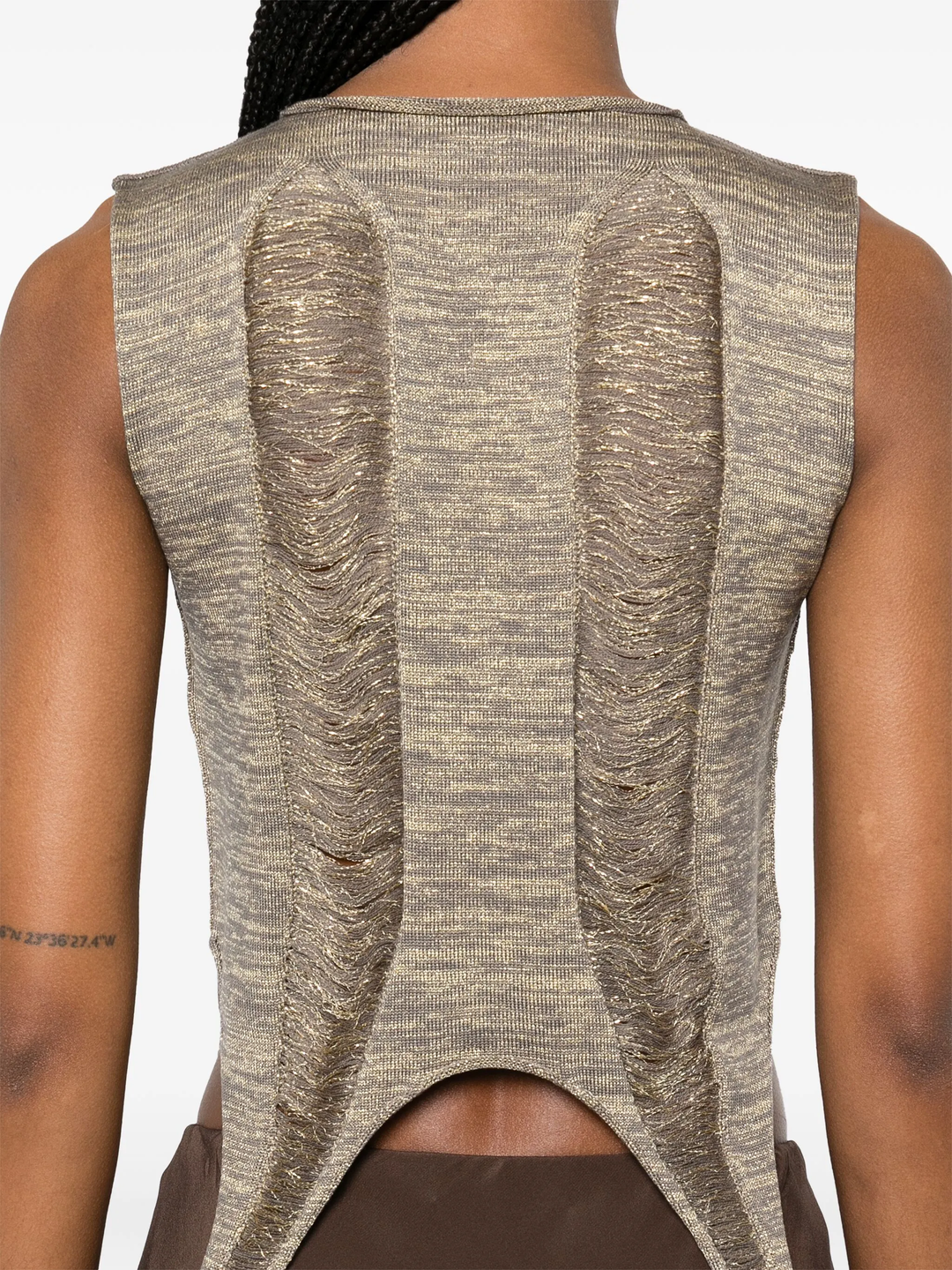 Tanja T Shredded Gold Knit