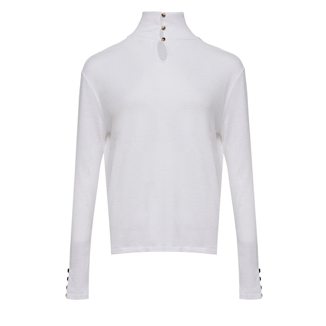 Knit Boxy T Neck Sweater