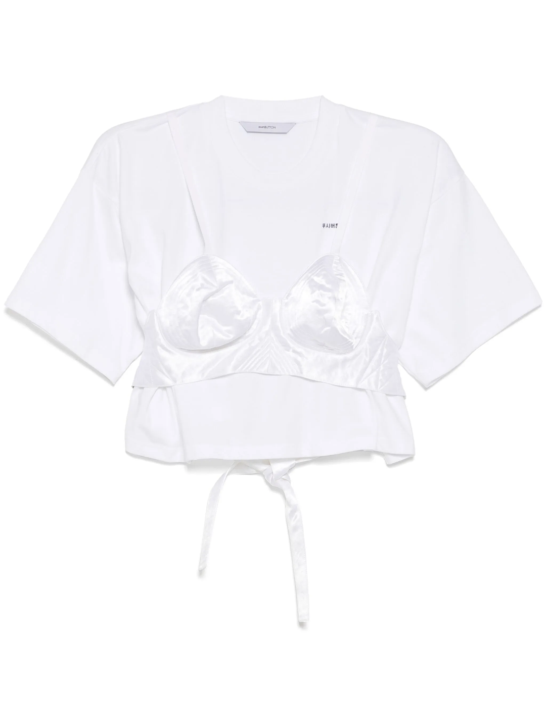 White Bra Point Cropped Top