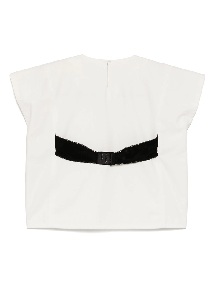 White Bra Point Sleeveless Top