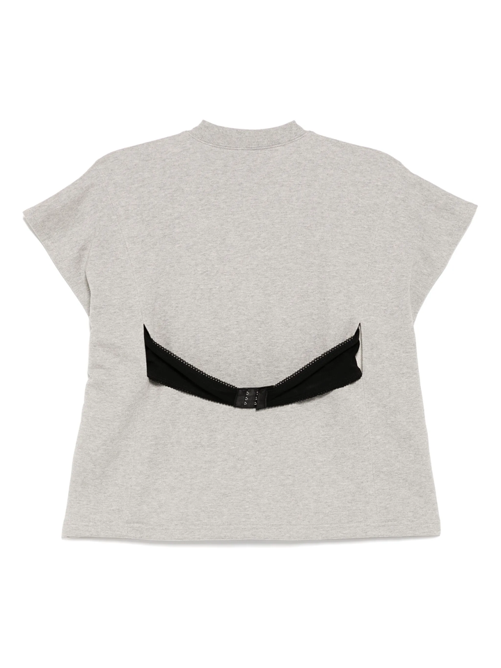 Gray Bra Point Sleeveless Jersey Tee