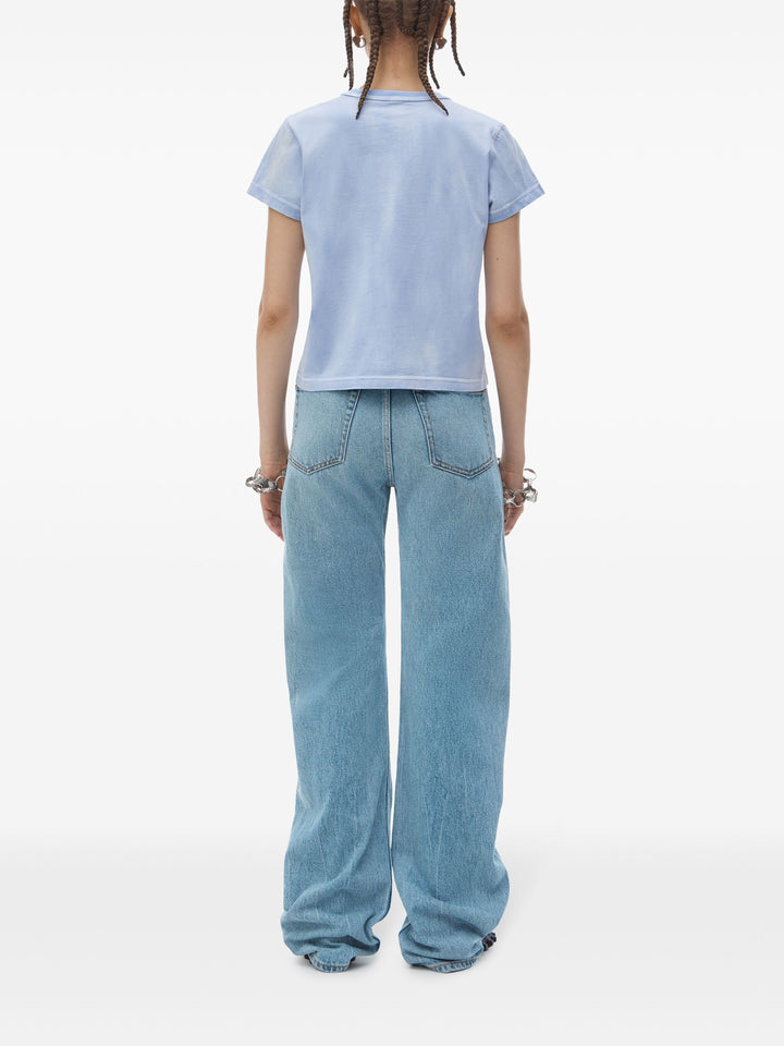 Puff Logo Shrunken Tee In Cotton Jersey