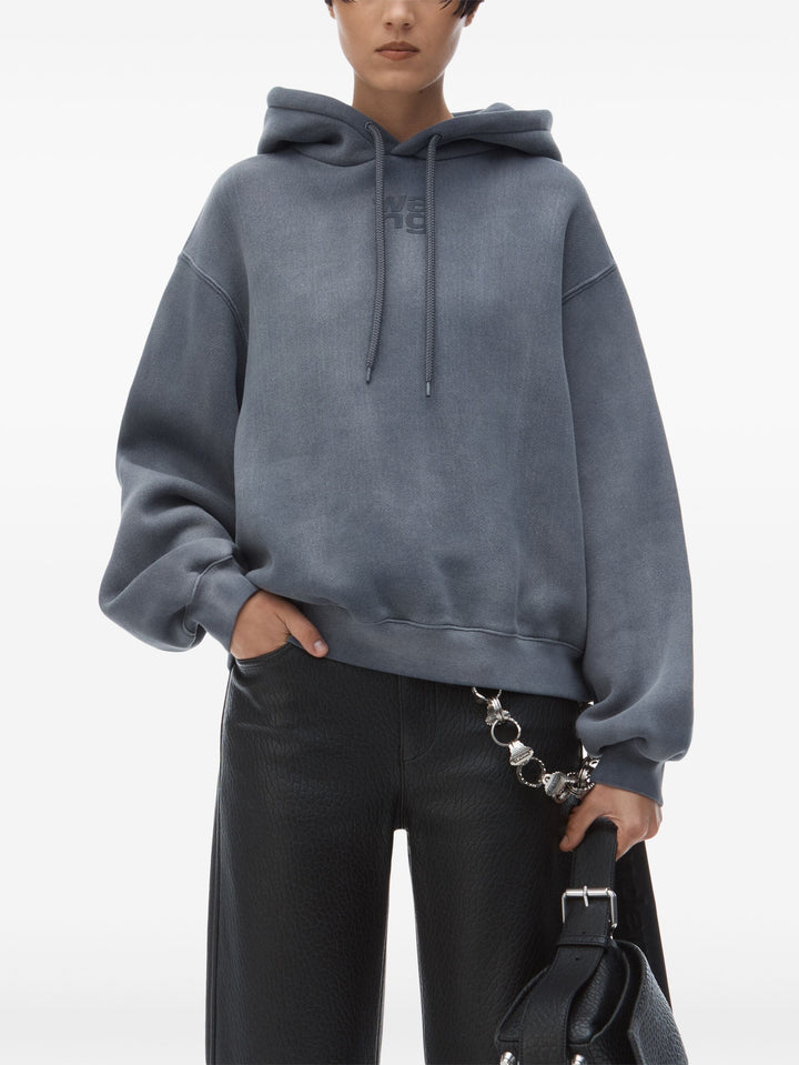 Puff Logo Hoodie In Structured Terry
