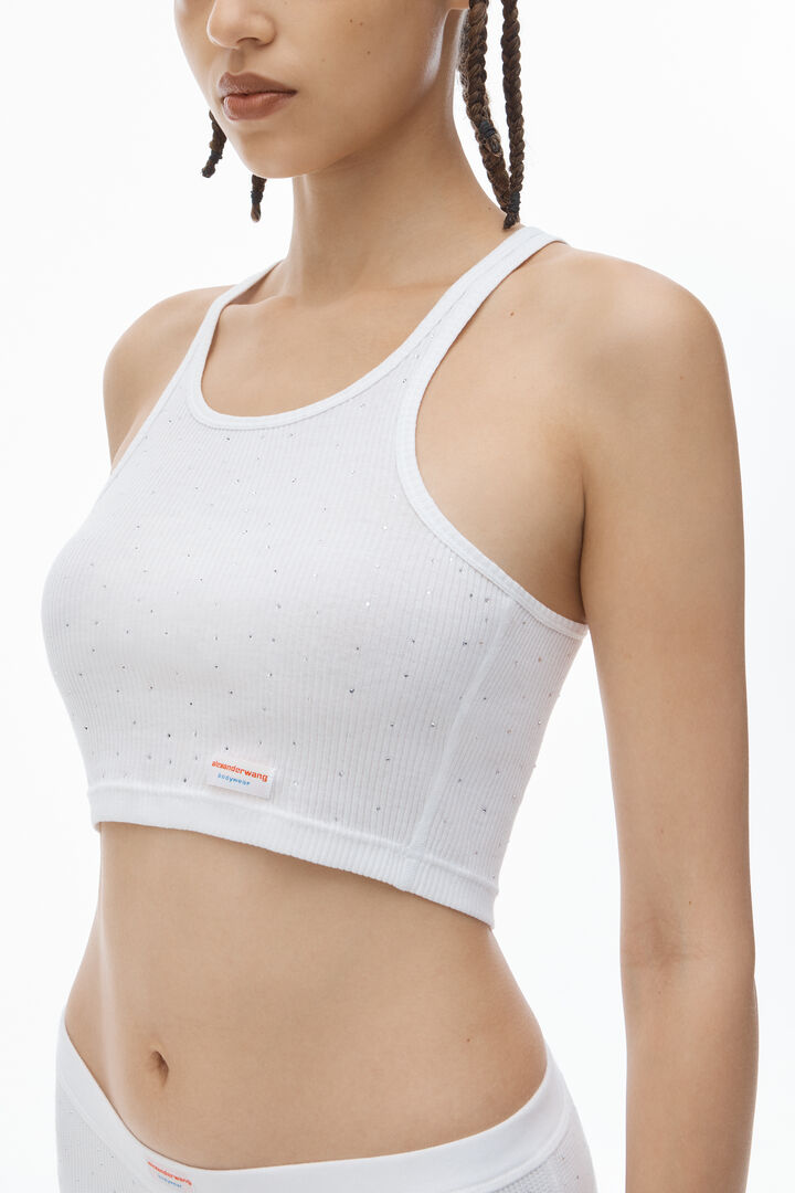 Womens Cropped Classic Racer Tank