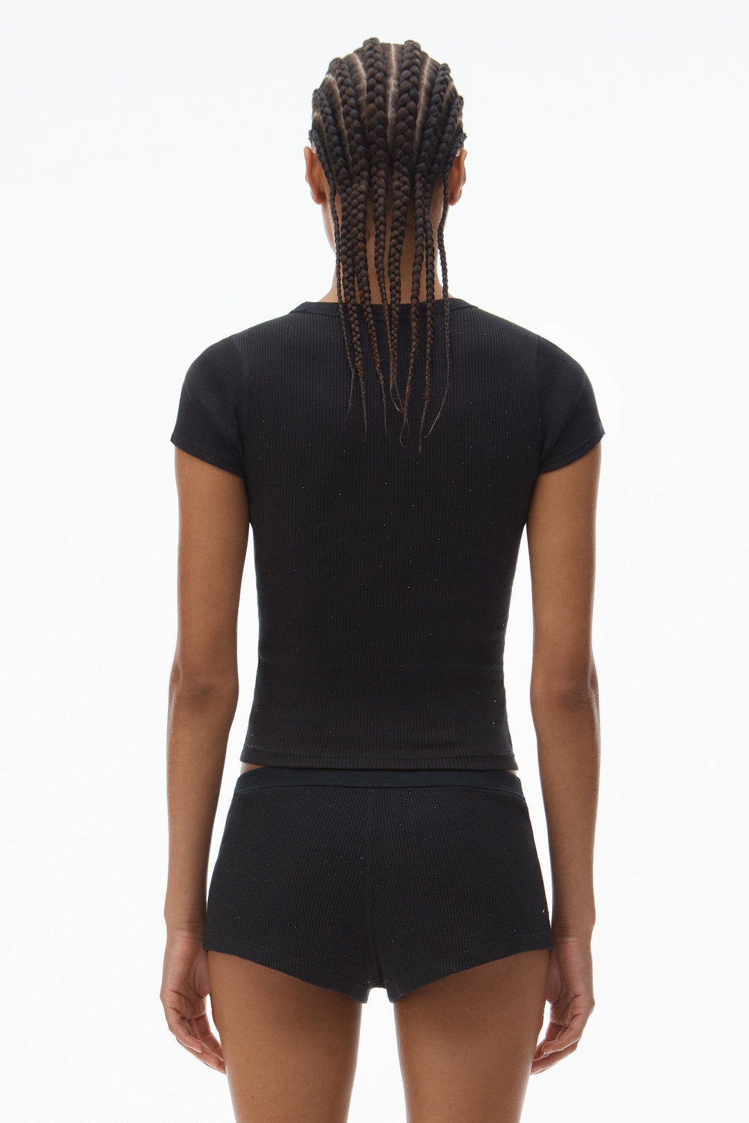 Crystal Rhinestone Embellished Crew Neck T-Shirt