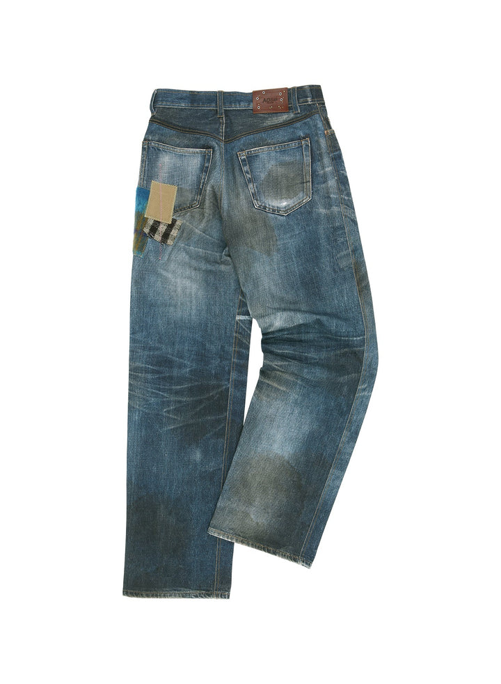 Unisex Patchwork Printed Denim