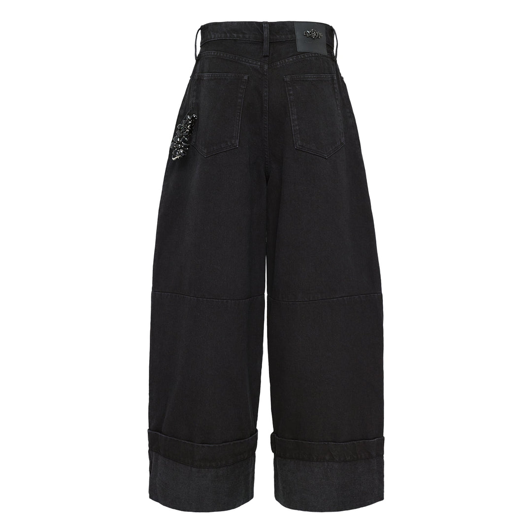 Petite Wide Leg Puddle Jeans