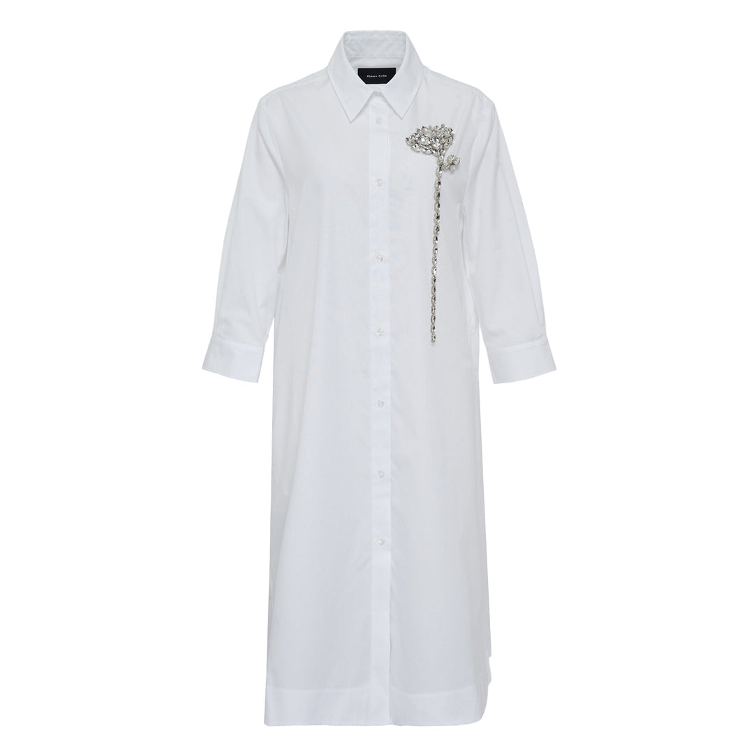 Long Masculine Button Packet Dress