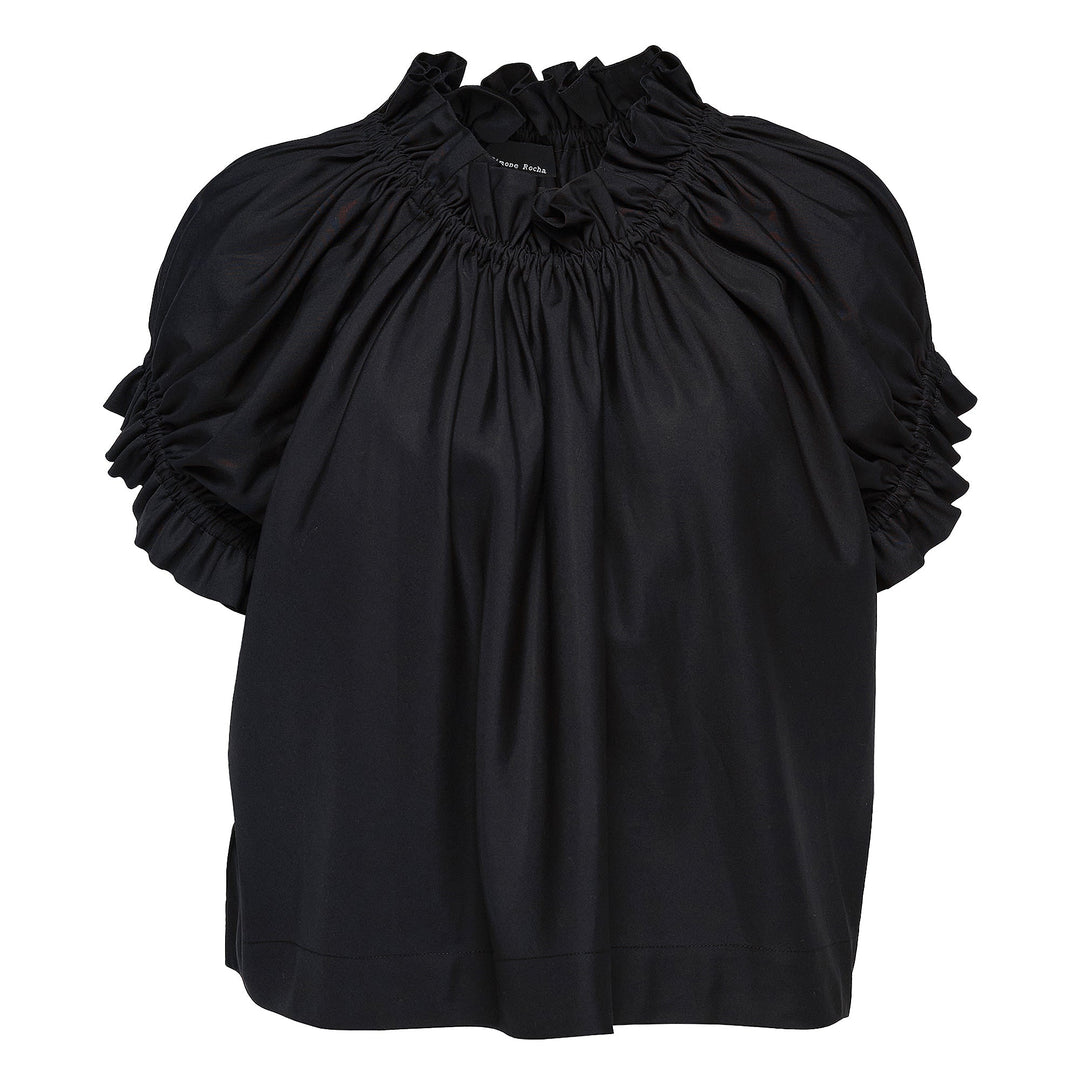 Elasticated Ruffle-Detail Top