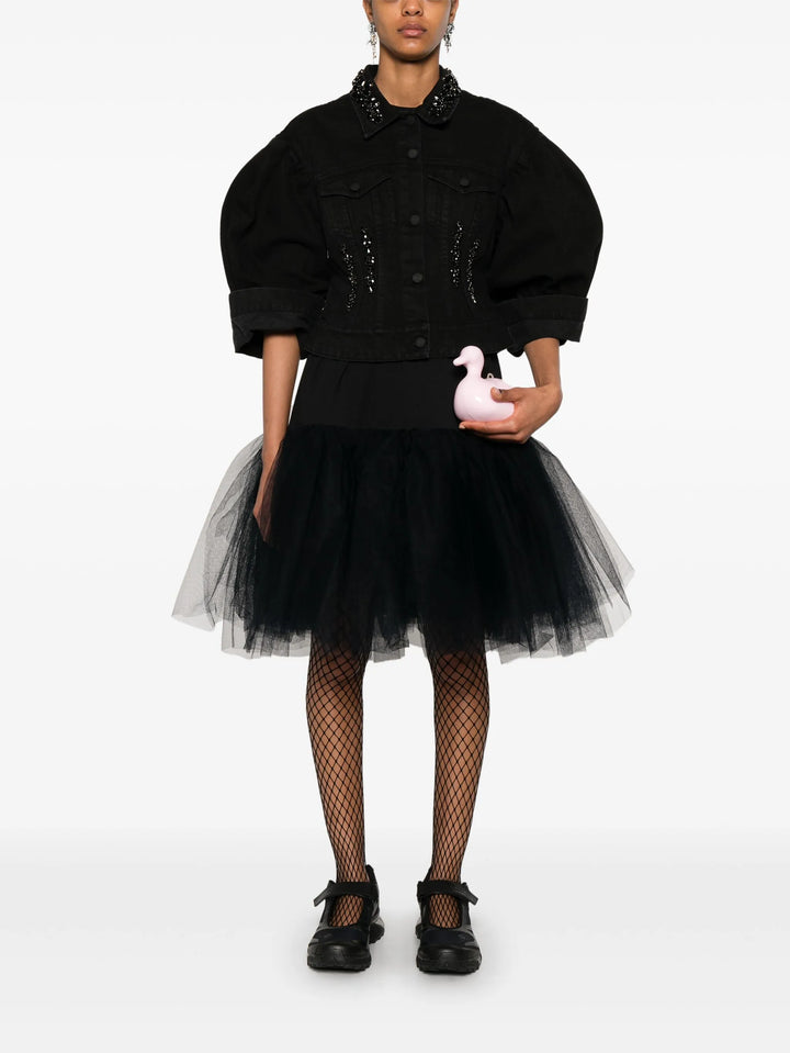 Sculpted Cropped Denim Jacket