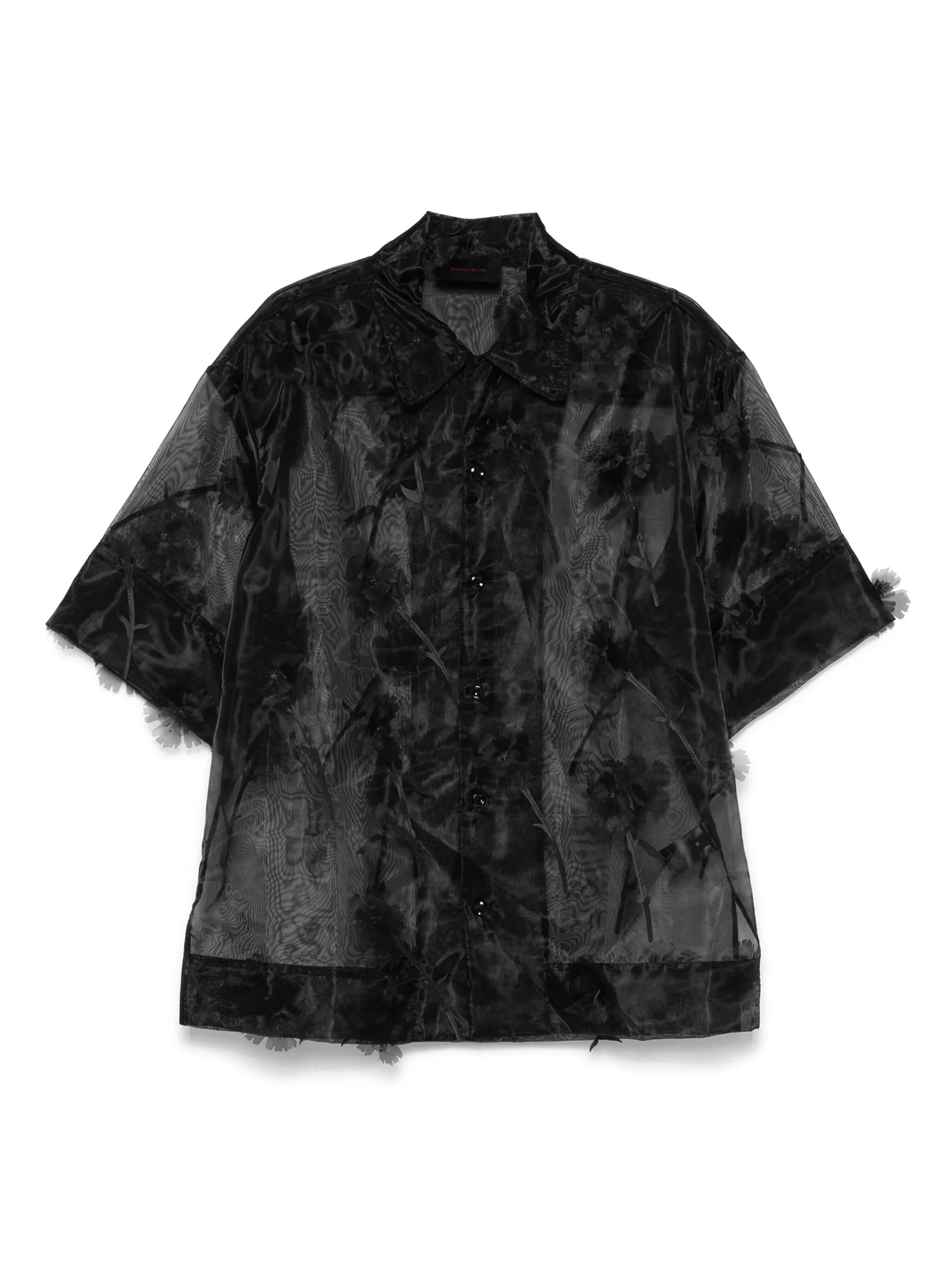 Sheer Boxy Shirt Carnation Organza