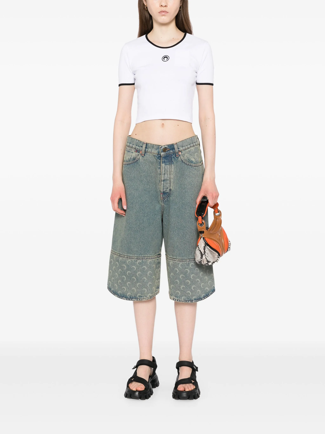 Moon Logo Jersey Cropped Top