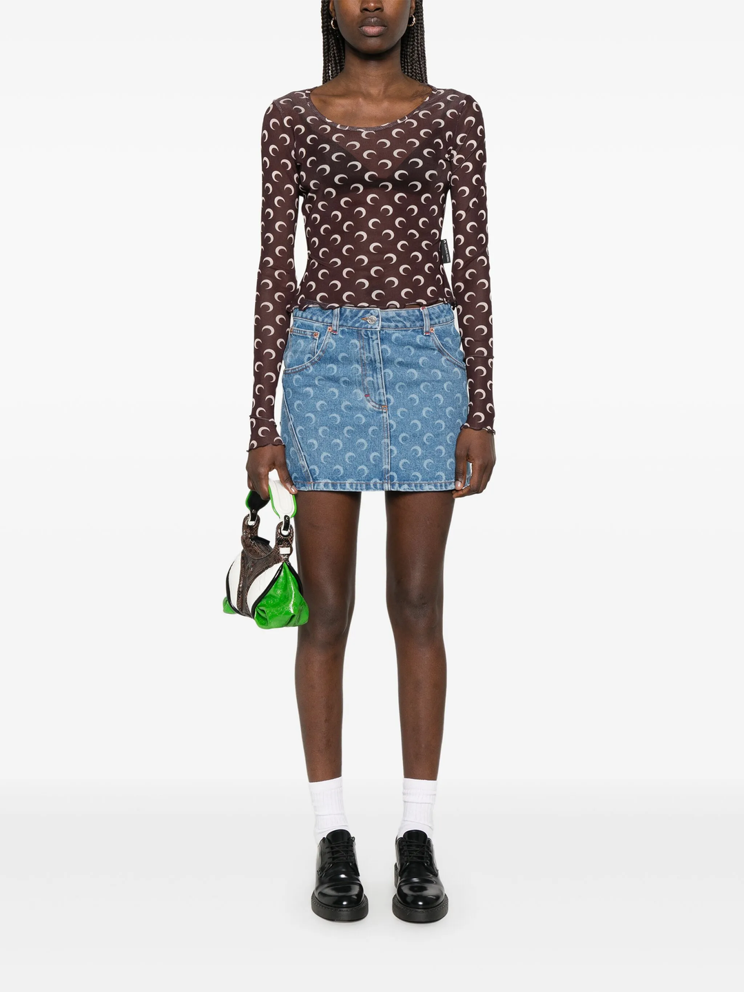 Recycled Moon Mesh Cropped Tee