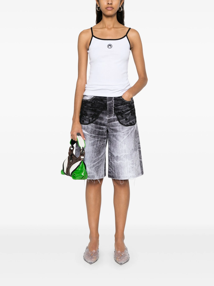 Moon Logo Ribbed Jersey Tank Top