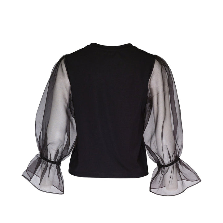 Triacetate Satin Knit Organza Top