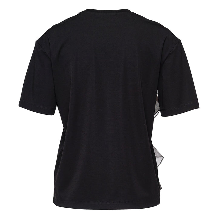 Triacetate Satin Knit Frill Top