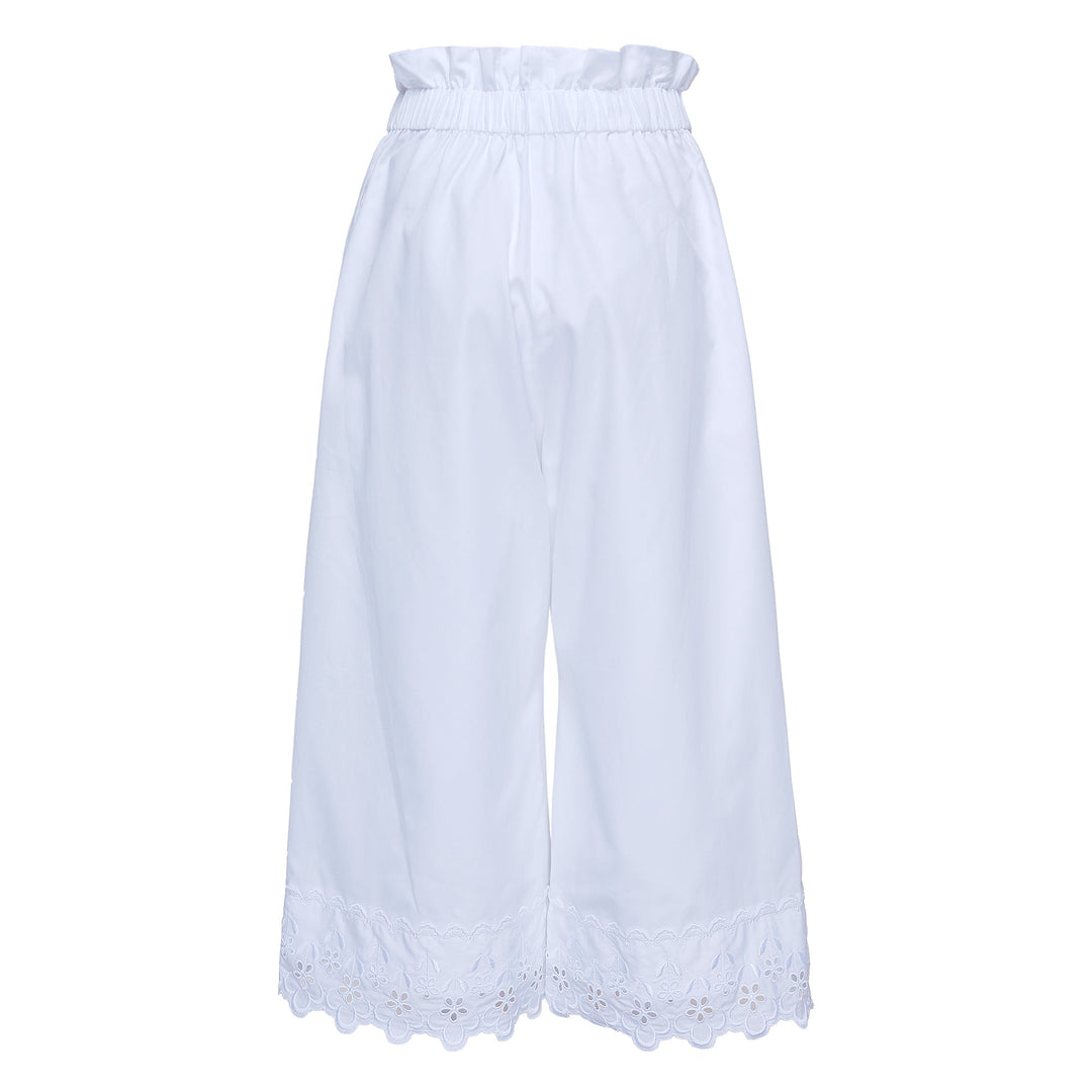 Elasticated Ruffle Waist Cropped Pants