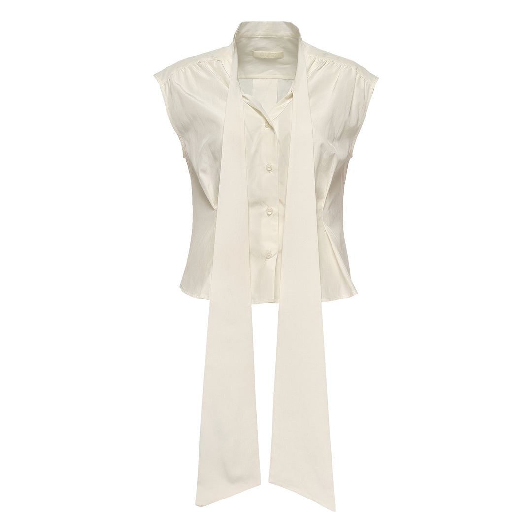 Papery Silk Cotton Tie Top