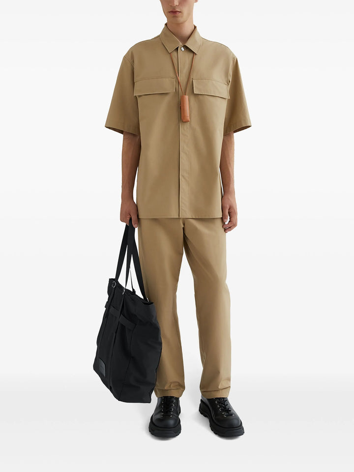 Cropped Tapered Leg Trousers