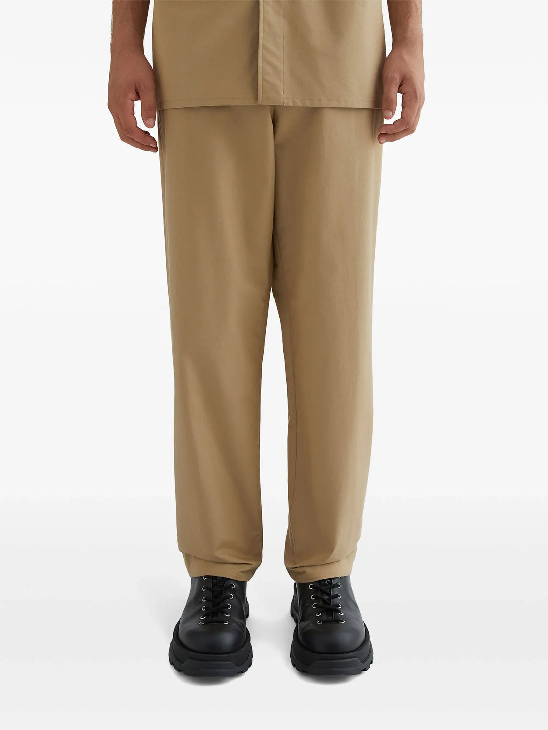 Cropped Tapered Leg Trousers