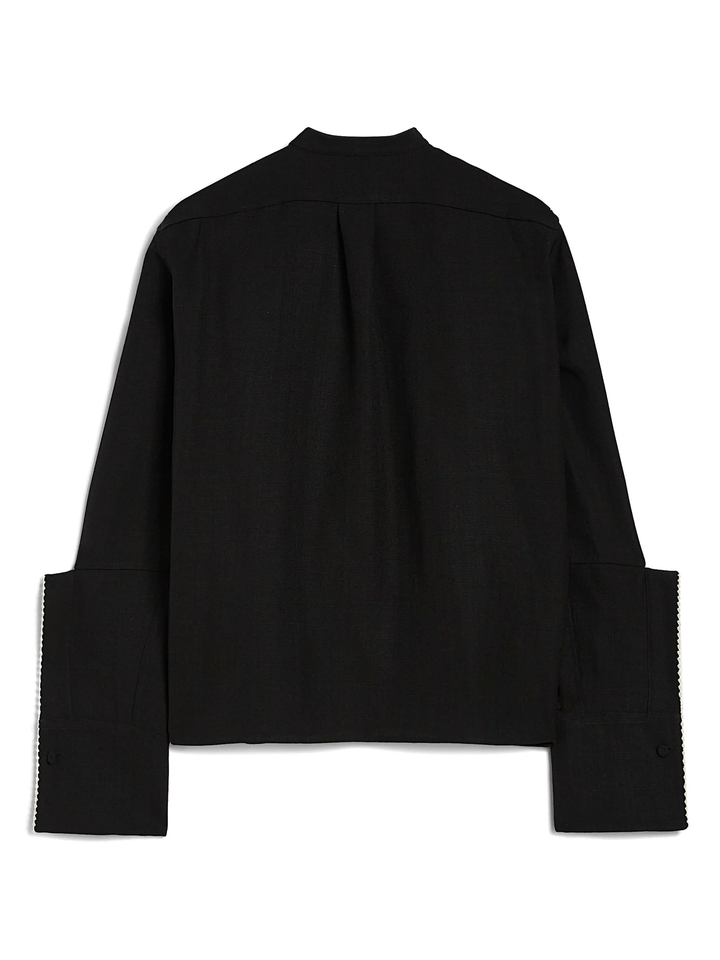 Scallop Embroidered Shirt Plastron