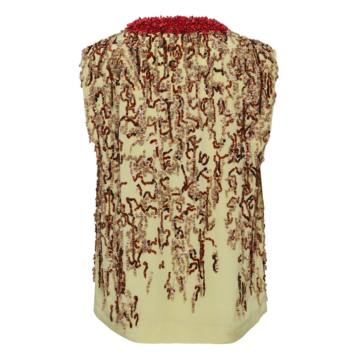 Hand Snake Sequins On Indian Top