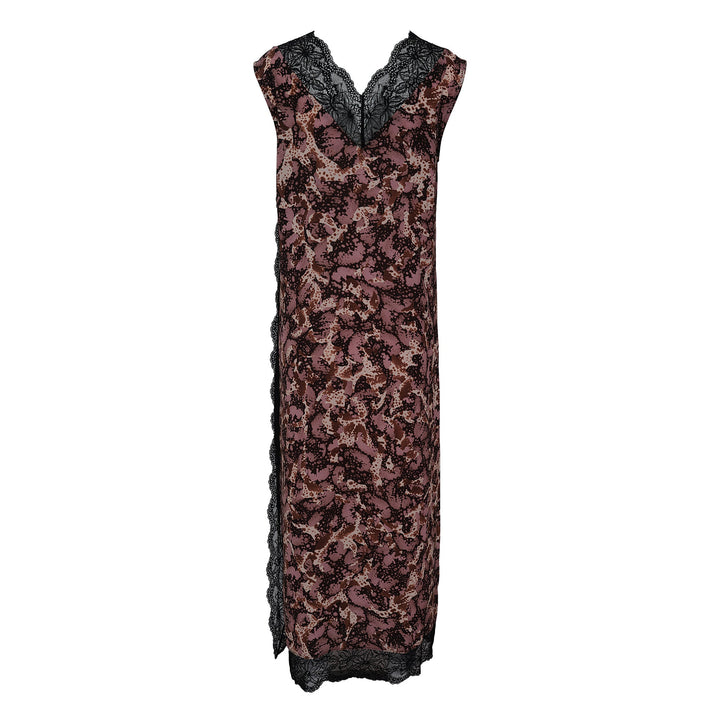 Chopped Orchid Print Polyester Dress