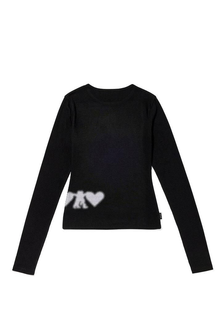 Ribbed YY Hug&Heart Top