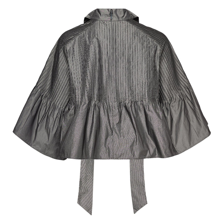 Poly Chambray Taffeta Pintuck Top
