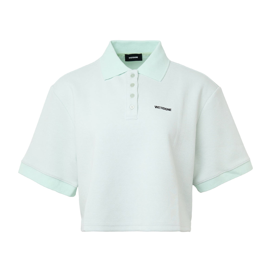 Mint Womens Cropped Polo T-Shirt