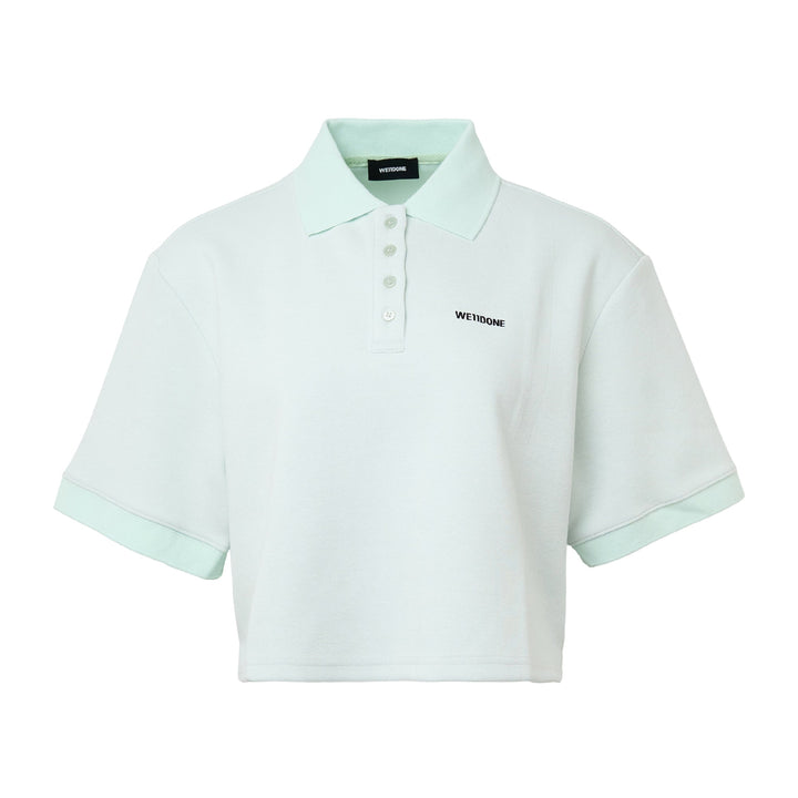 Mint Womens Cropped Polo T-Shirt