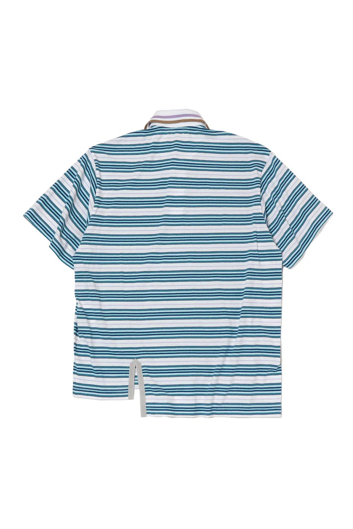 Stripe Assym Hem Polo
