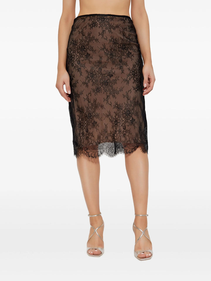 Black Lace Midi Skirt
