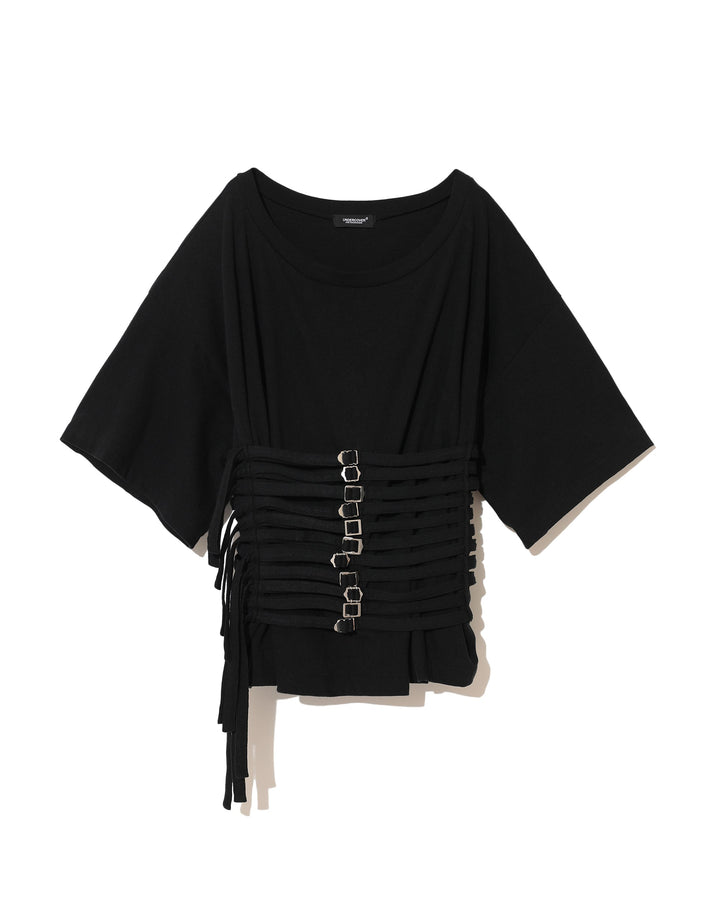 Short Sleeve Top With Belt Detail