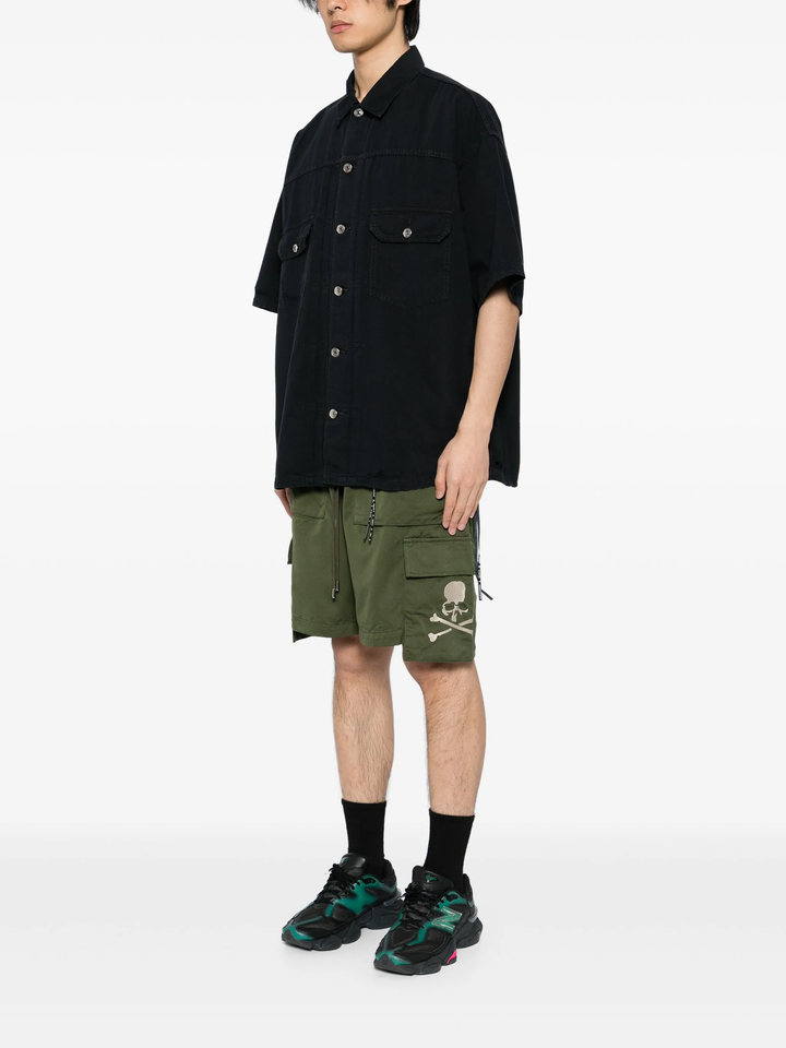 Distressed Short Sleeve Denim Shirt