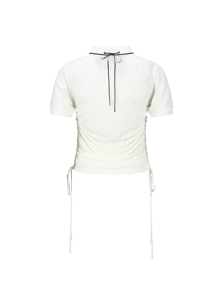 Halter String Pique Polo Shirt