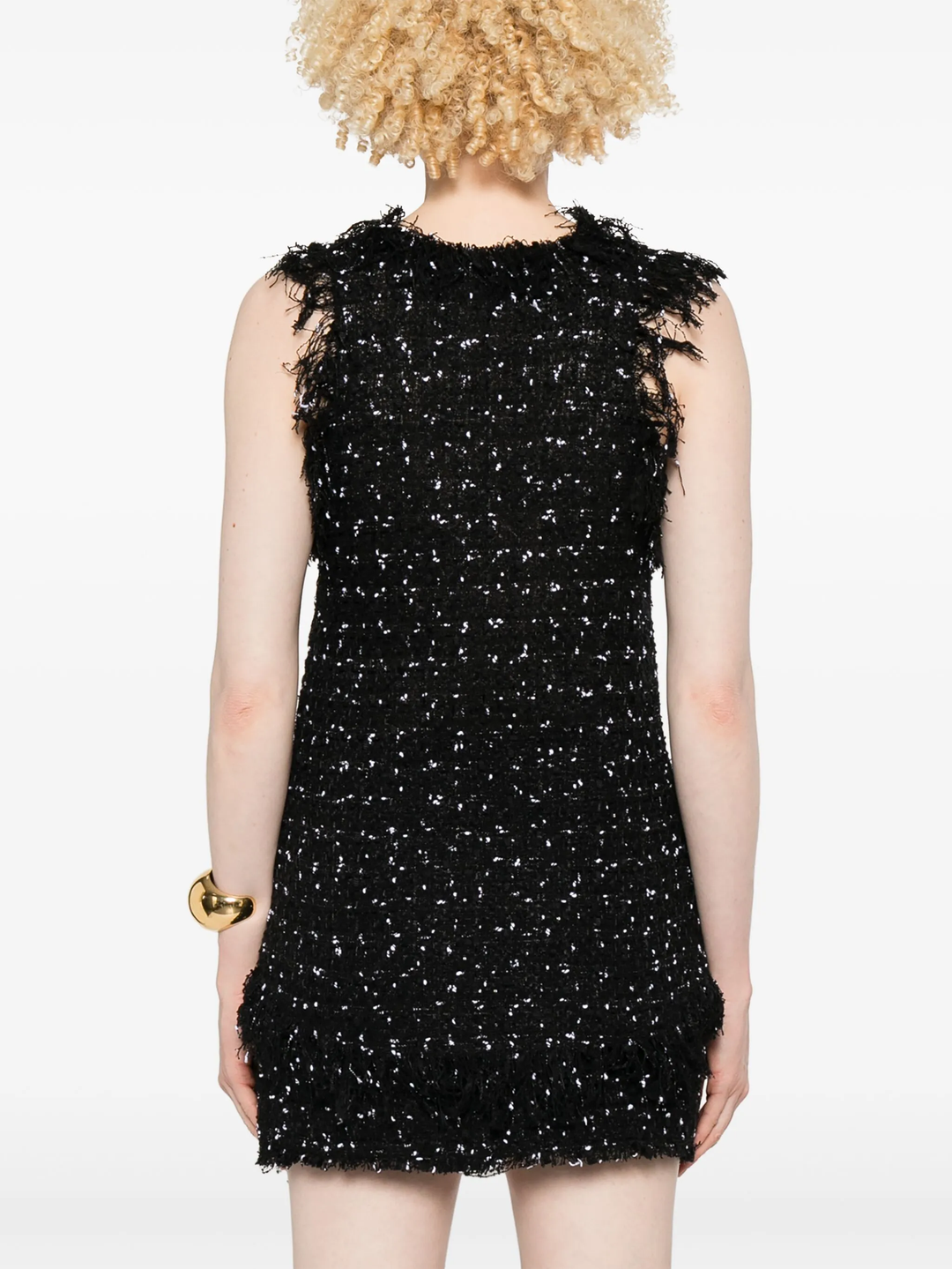 Thin Straps Polka Dots Tweed Top