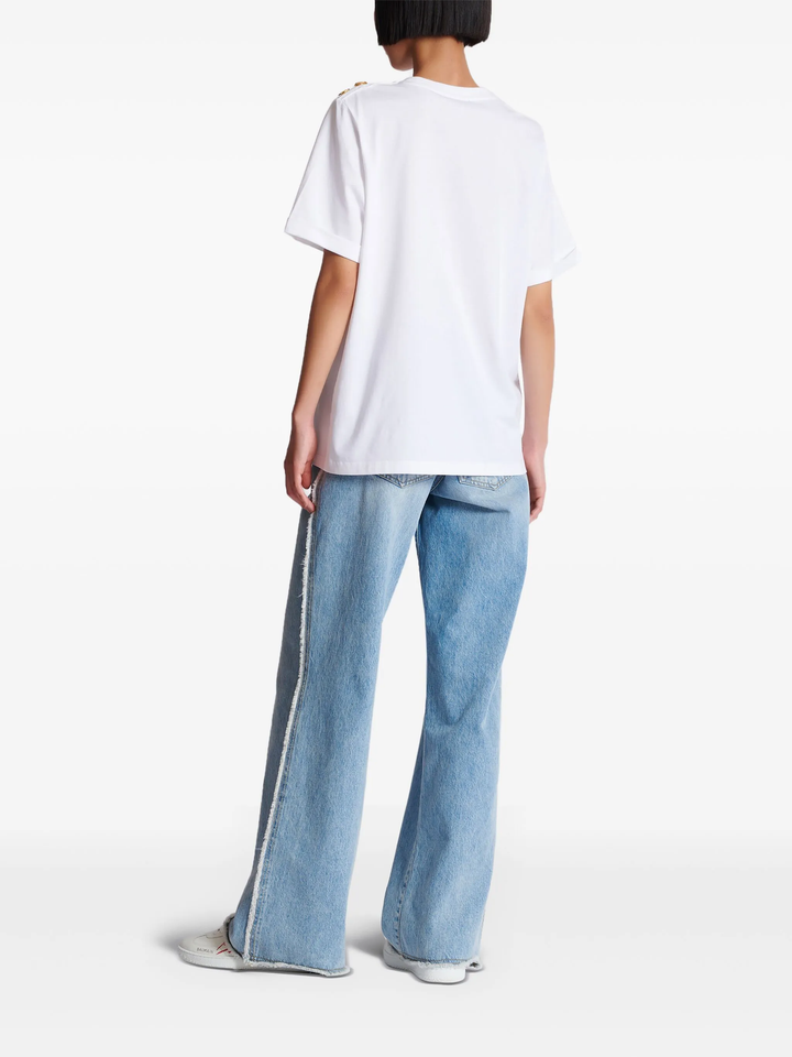 3 Buttons Balmain Lipstick Print Tee