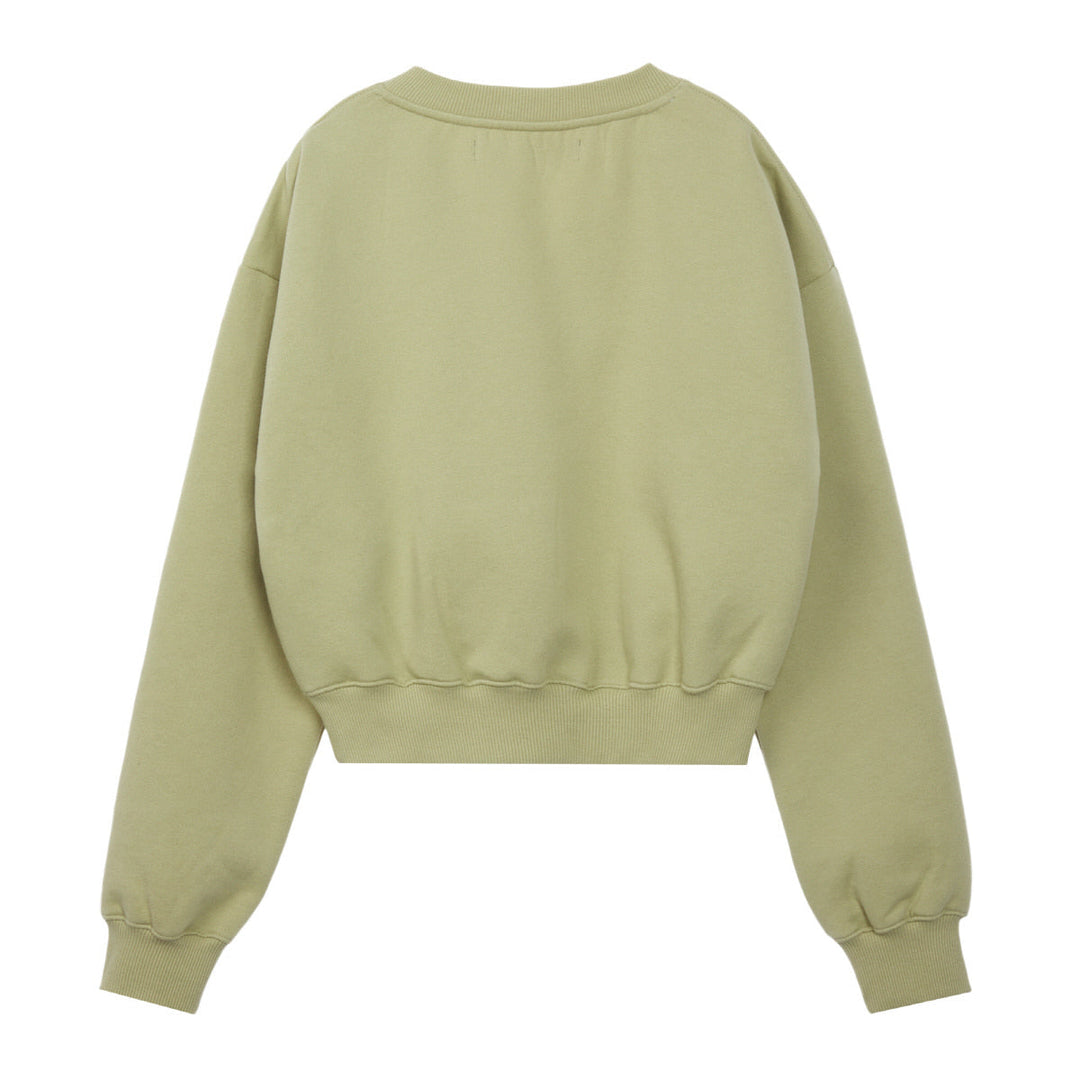 V-Neck Cropped Sweatshirt