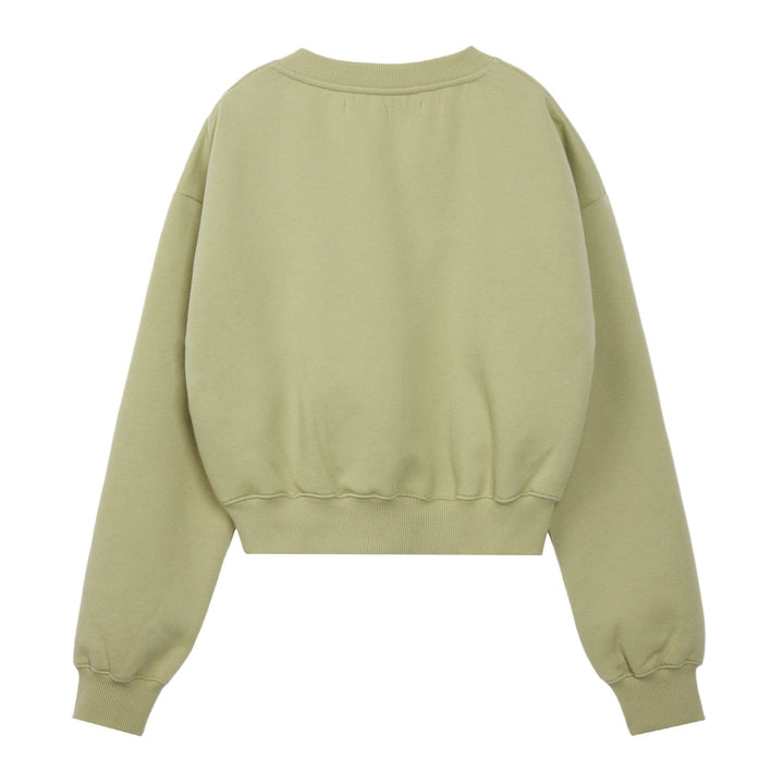 V-Neck Cropped Sweatshirt
