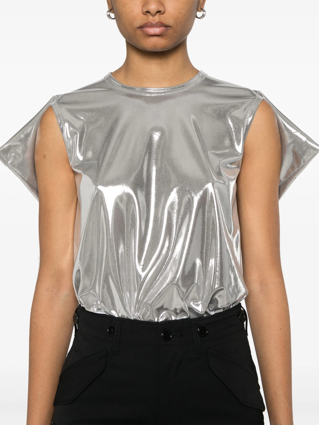 Polyester Foiled 2Way Blouse
