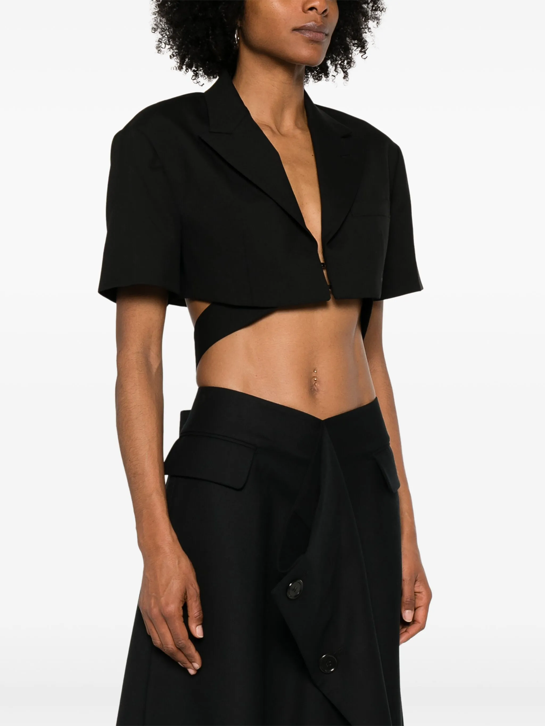 Wool Oxford Crop Jacket