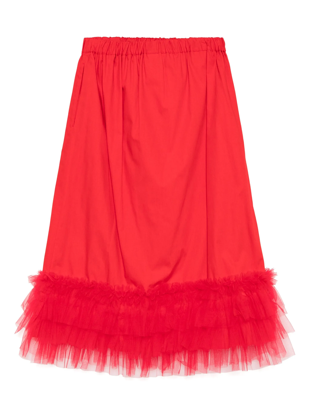 Cotton Broad X Tulle Skirt