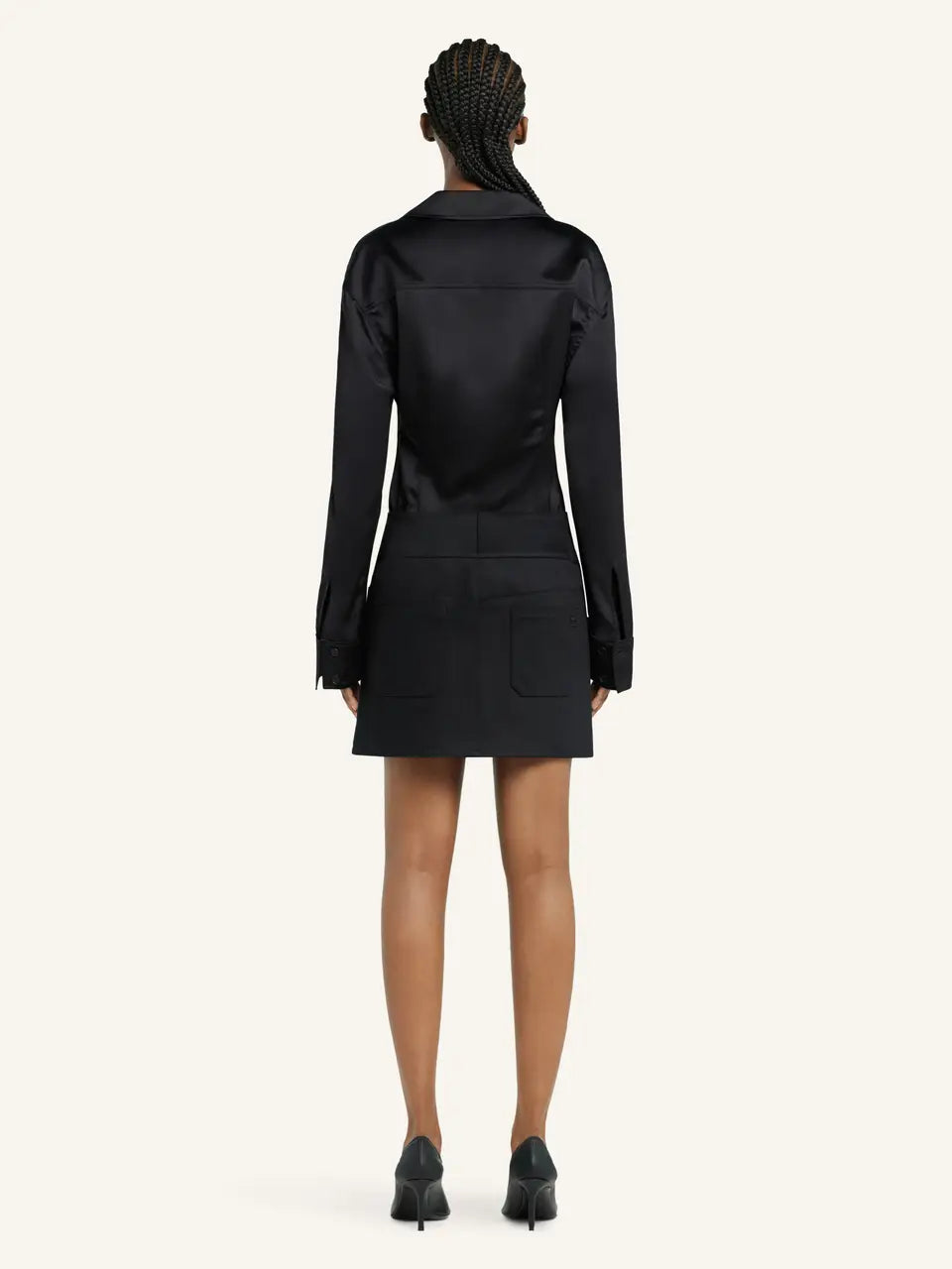 2-Pocket Satin Shirt