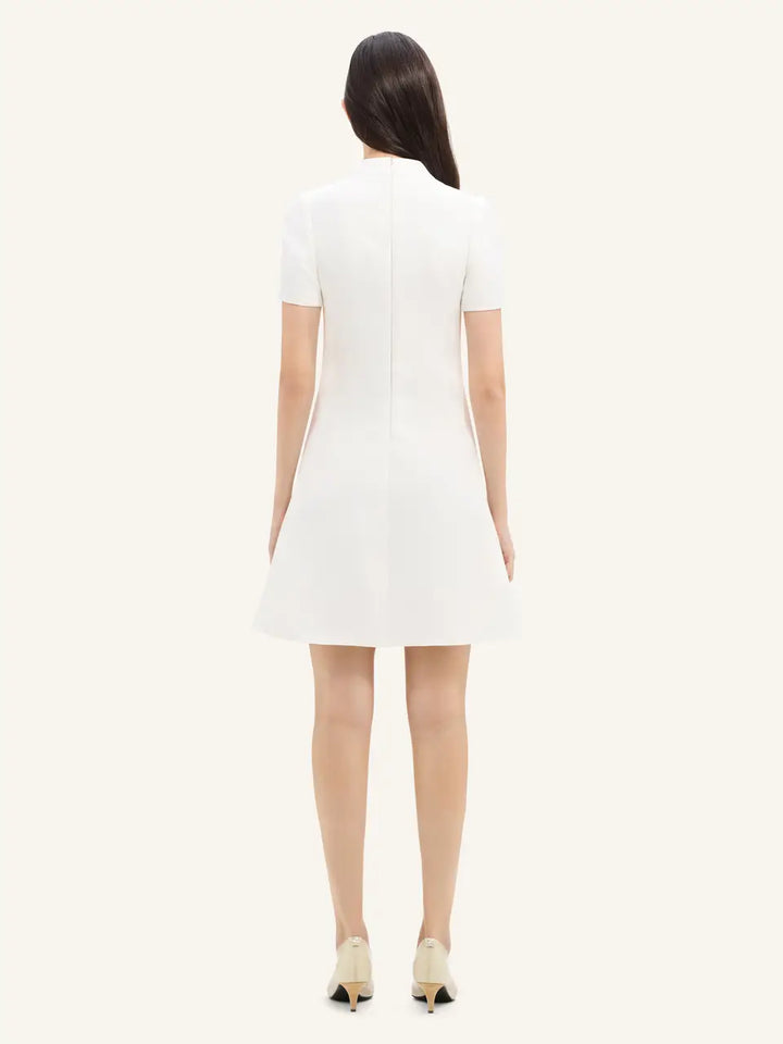 Short Sleeves Twill A-Line Dress