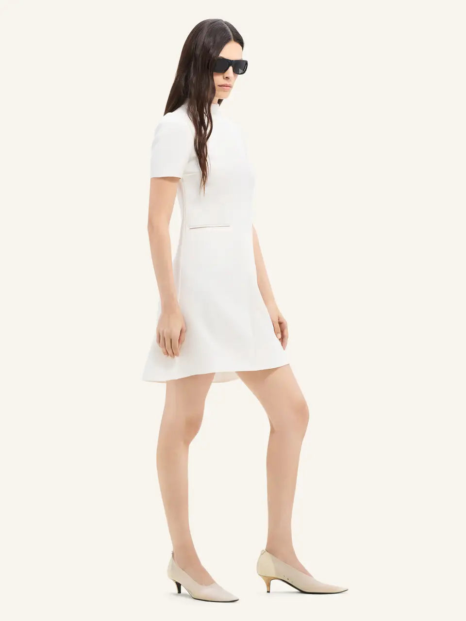 Short Sleeves Twill A-Line Dress