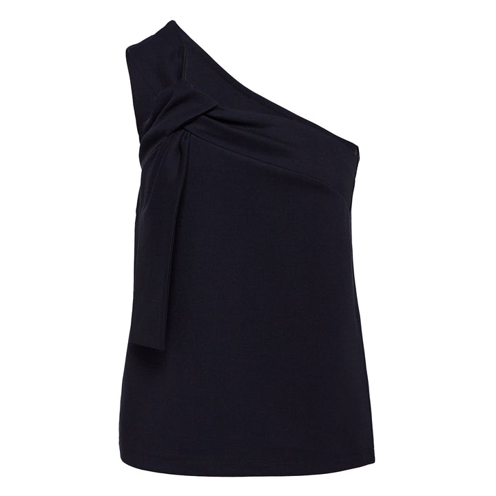 Triacetate Satin Knit One-Shoulder Top